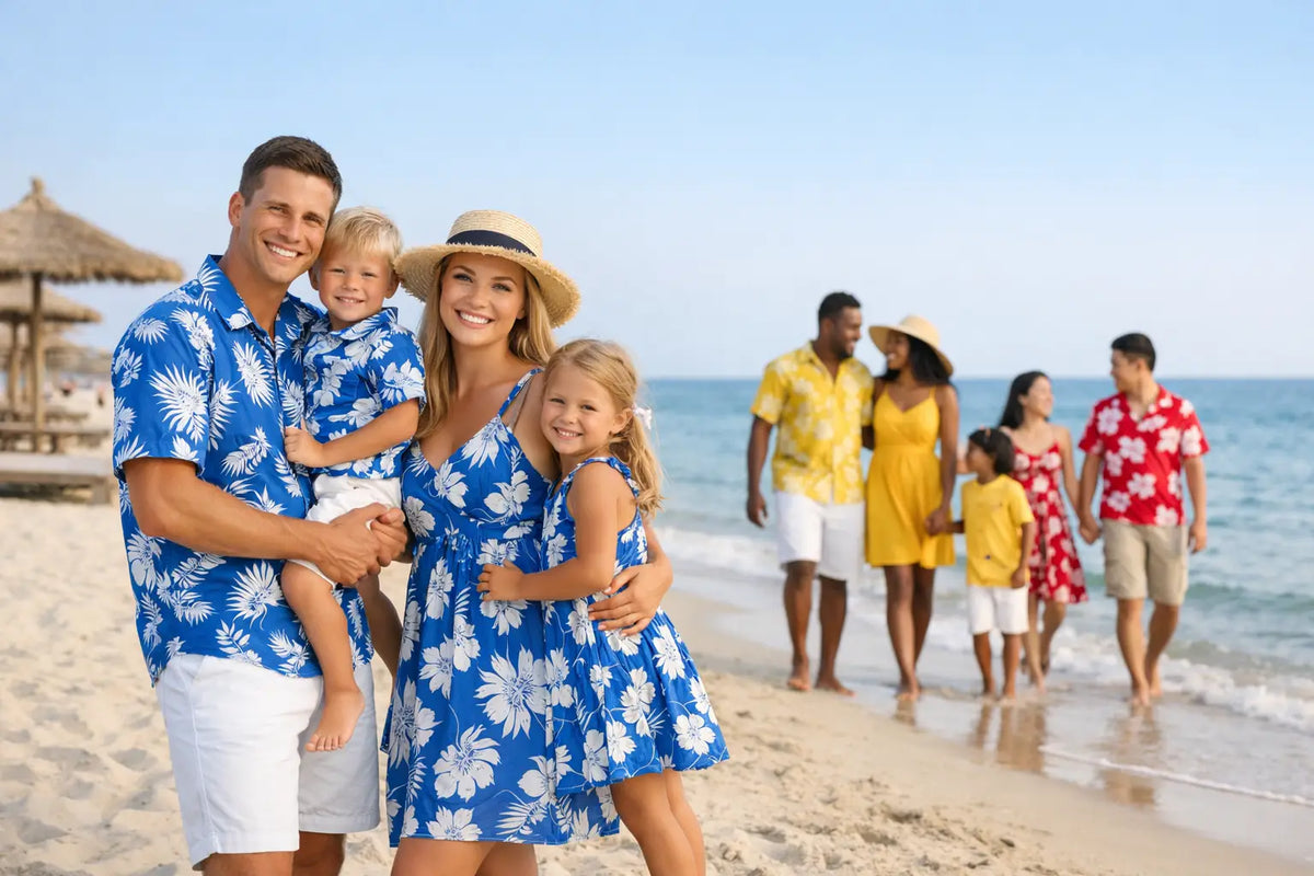 7 Family Matching Beach Outfits Examples