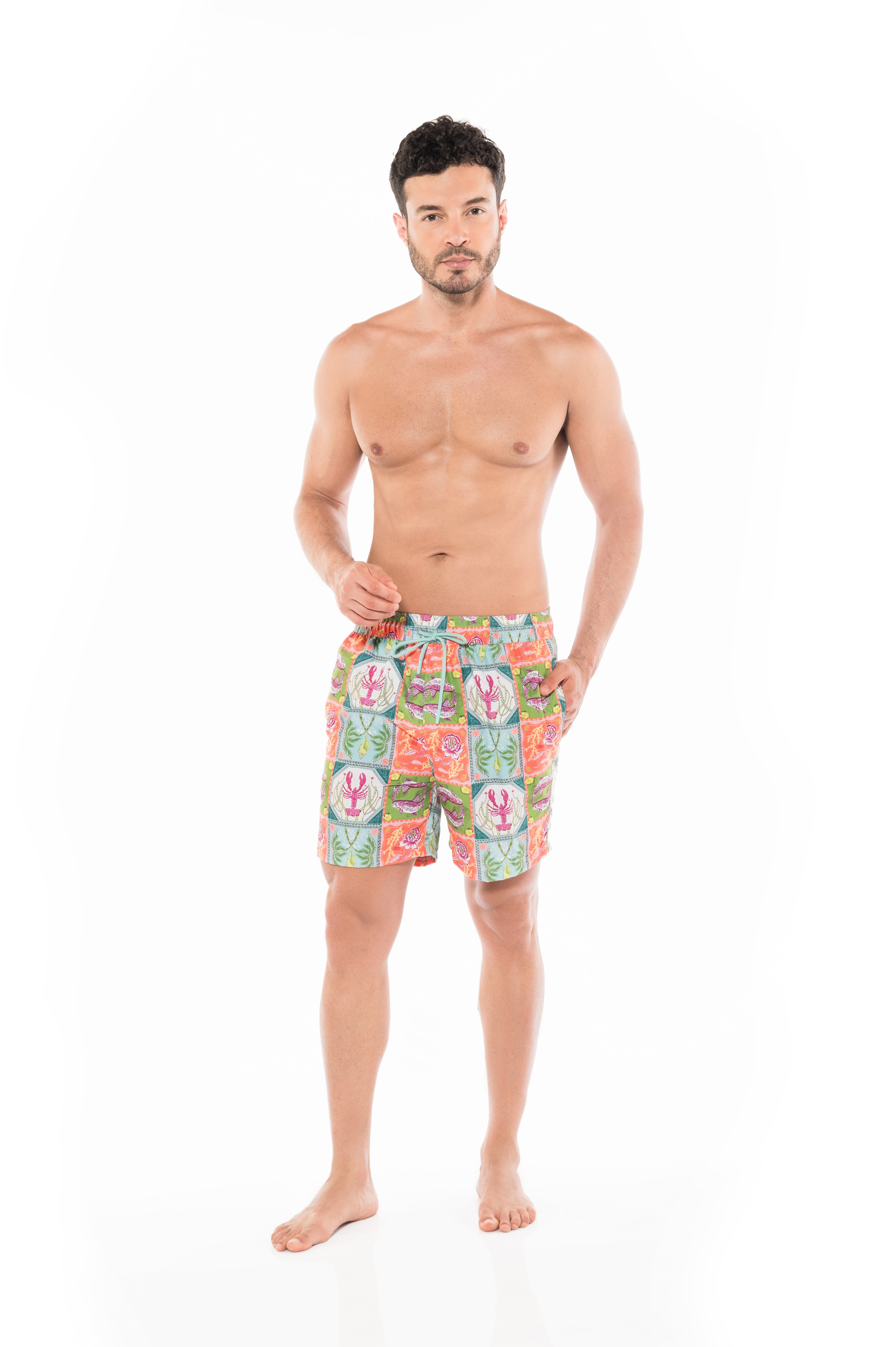 Men´s caribbean postcards swim trunks
