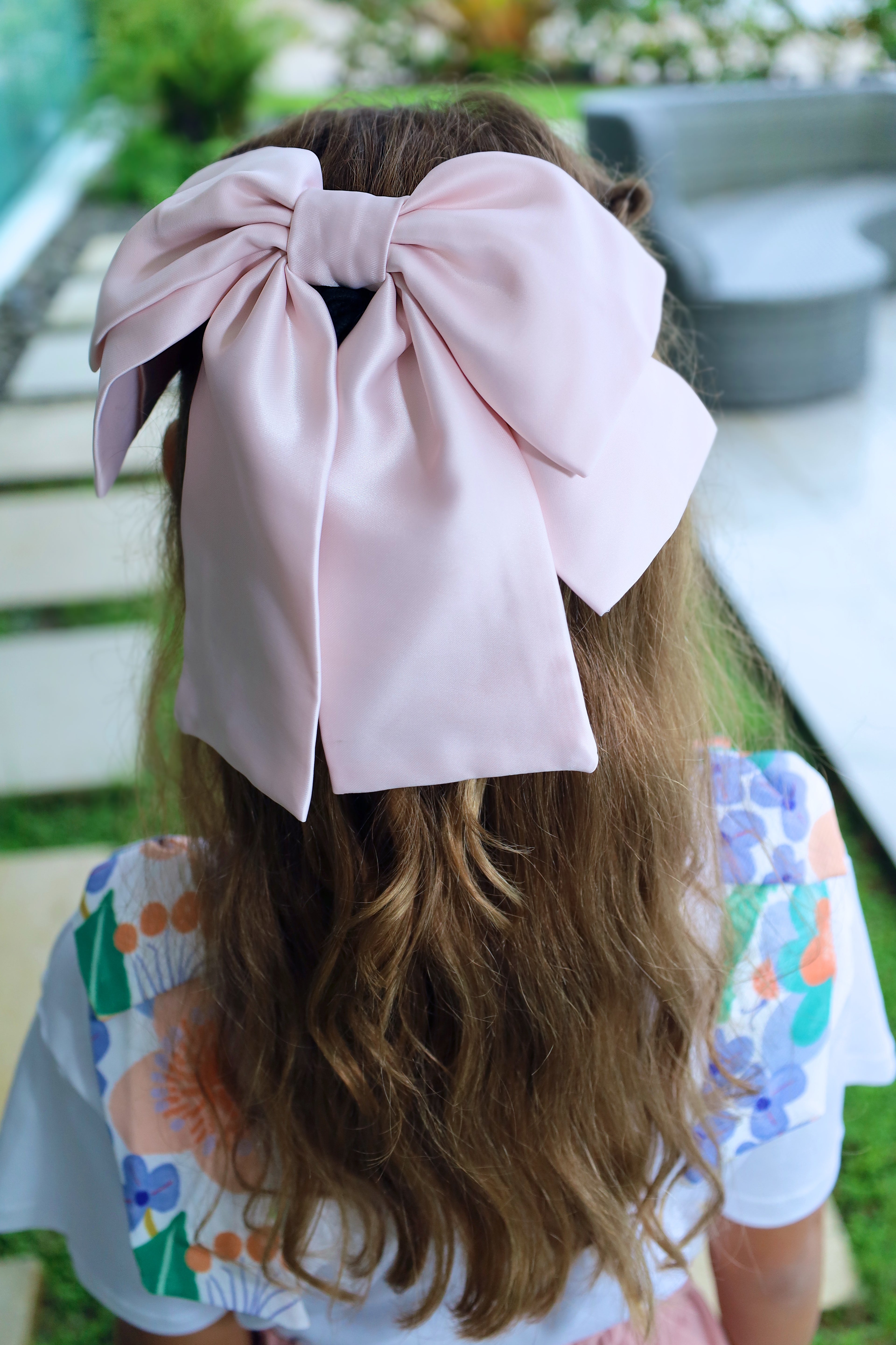 Satin Pink Bow Hair Clip for Girls