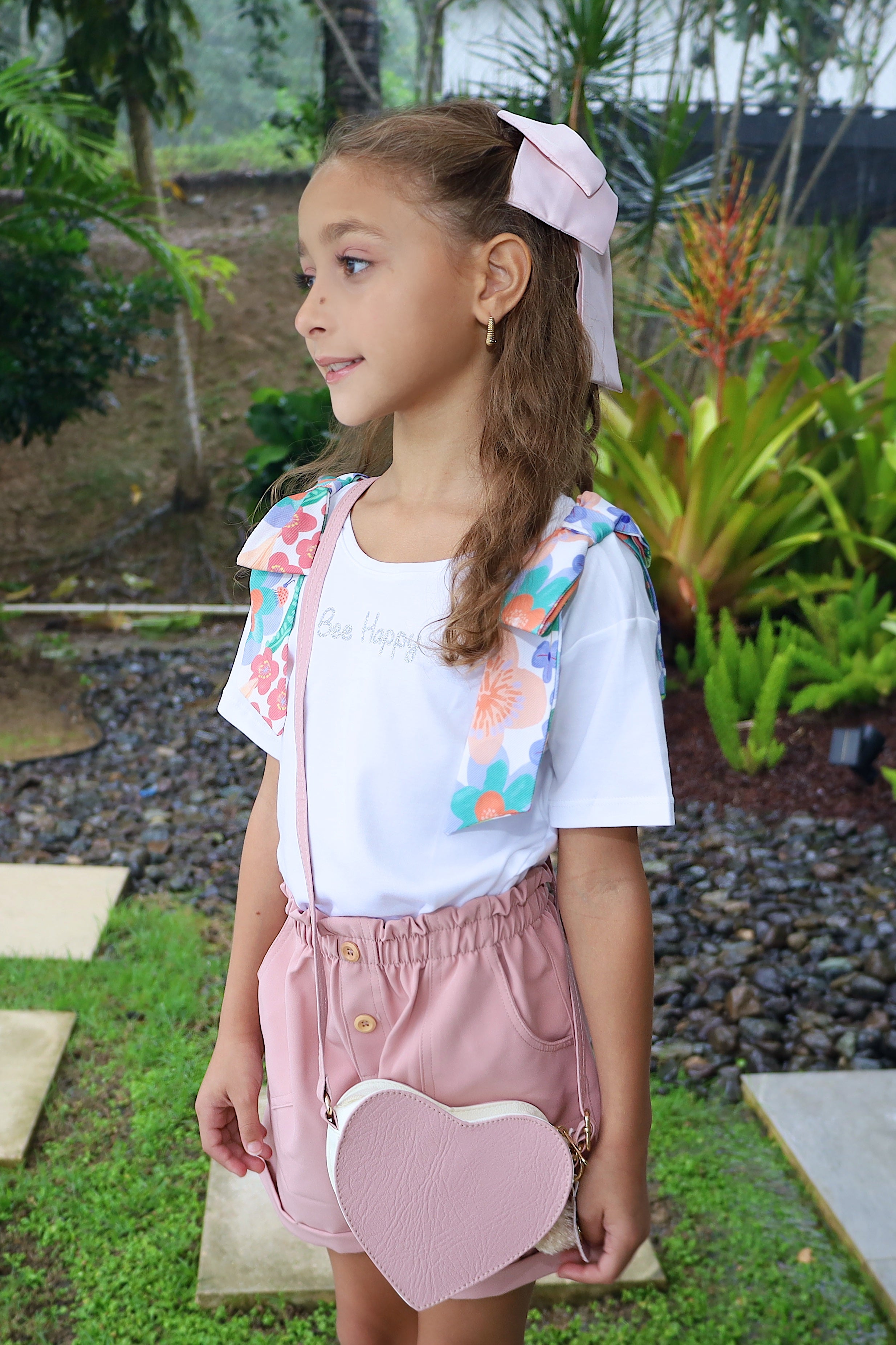 Pink Heart Bag with Pompom