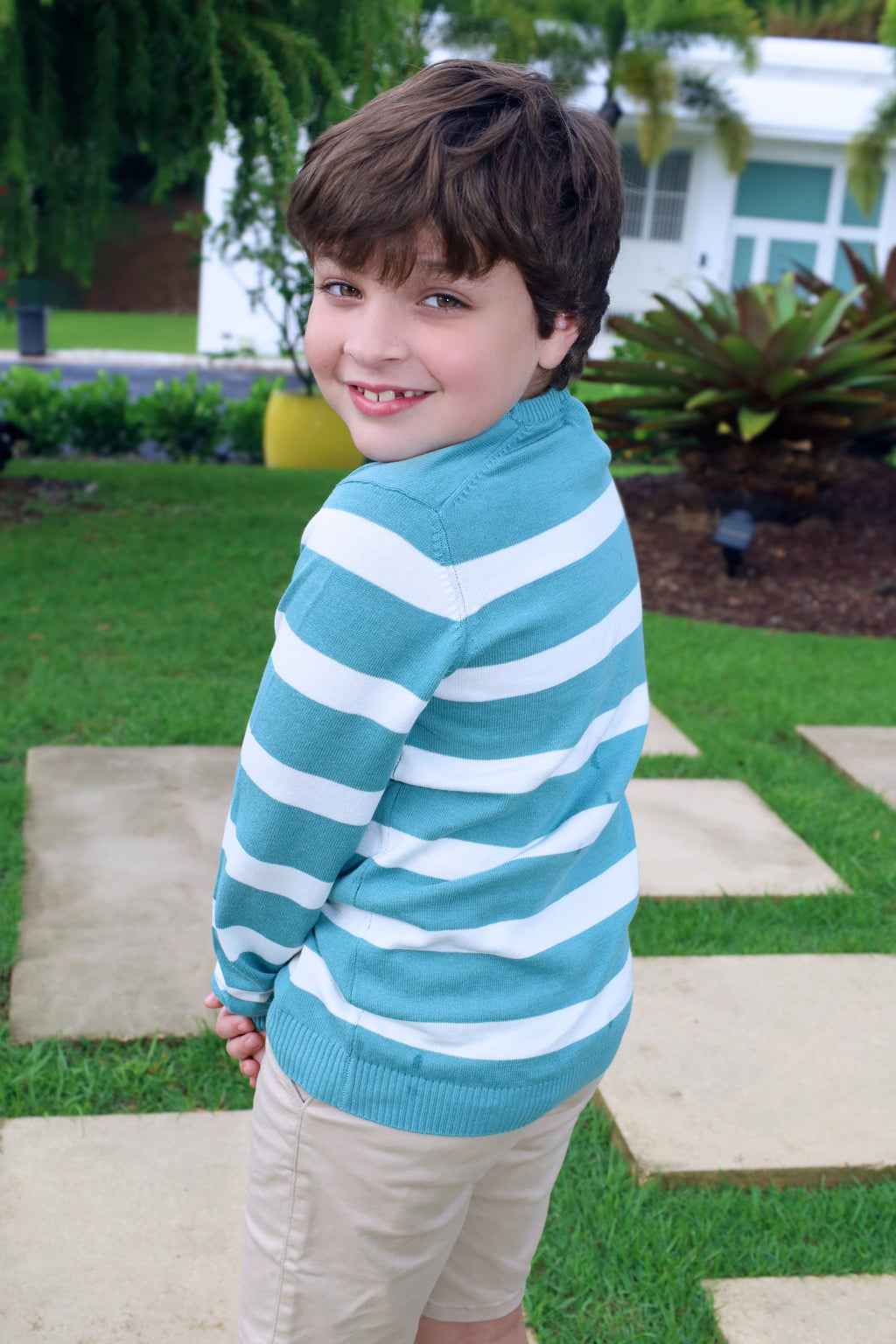 Striped round-neck sweater