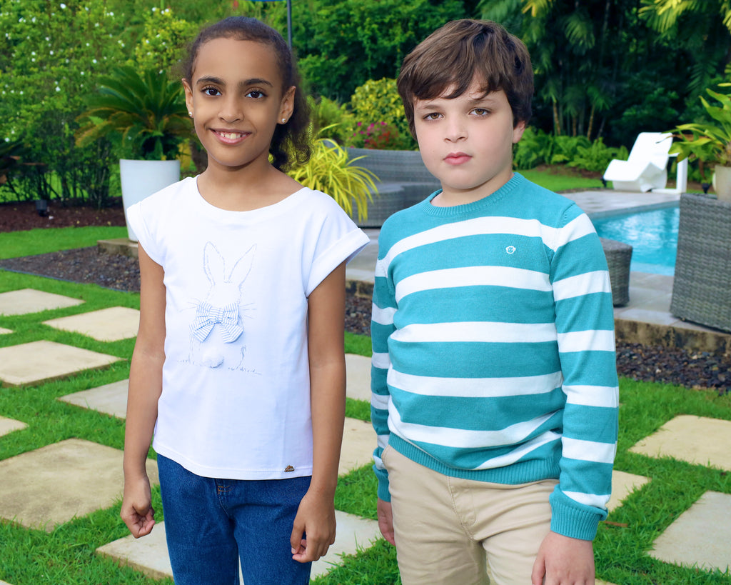 Striped round-neck sweater