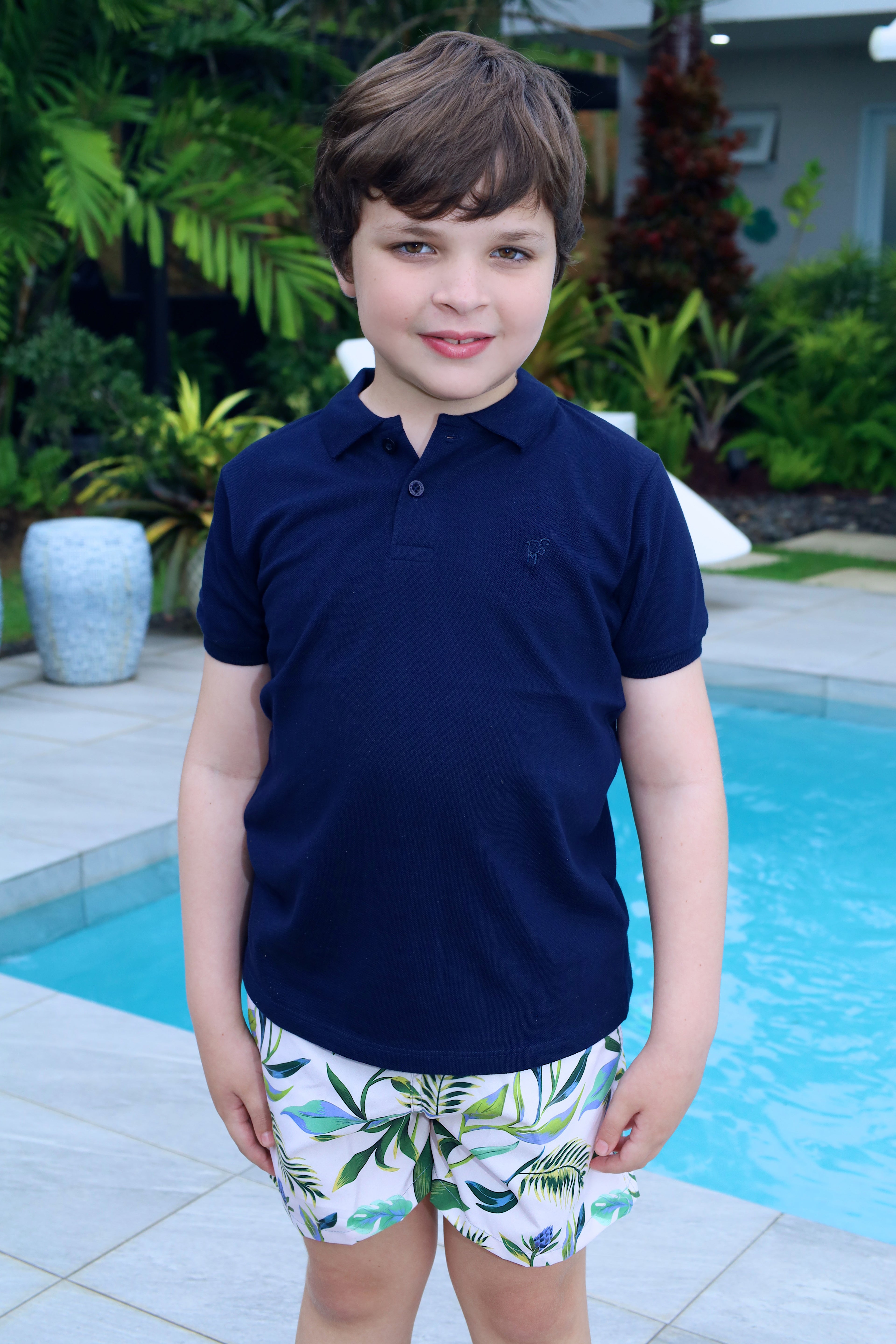 Basic short-sleeve polo shirt boy