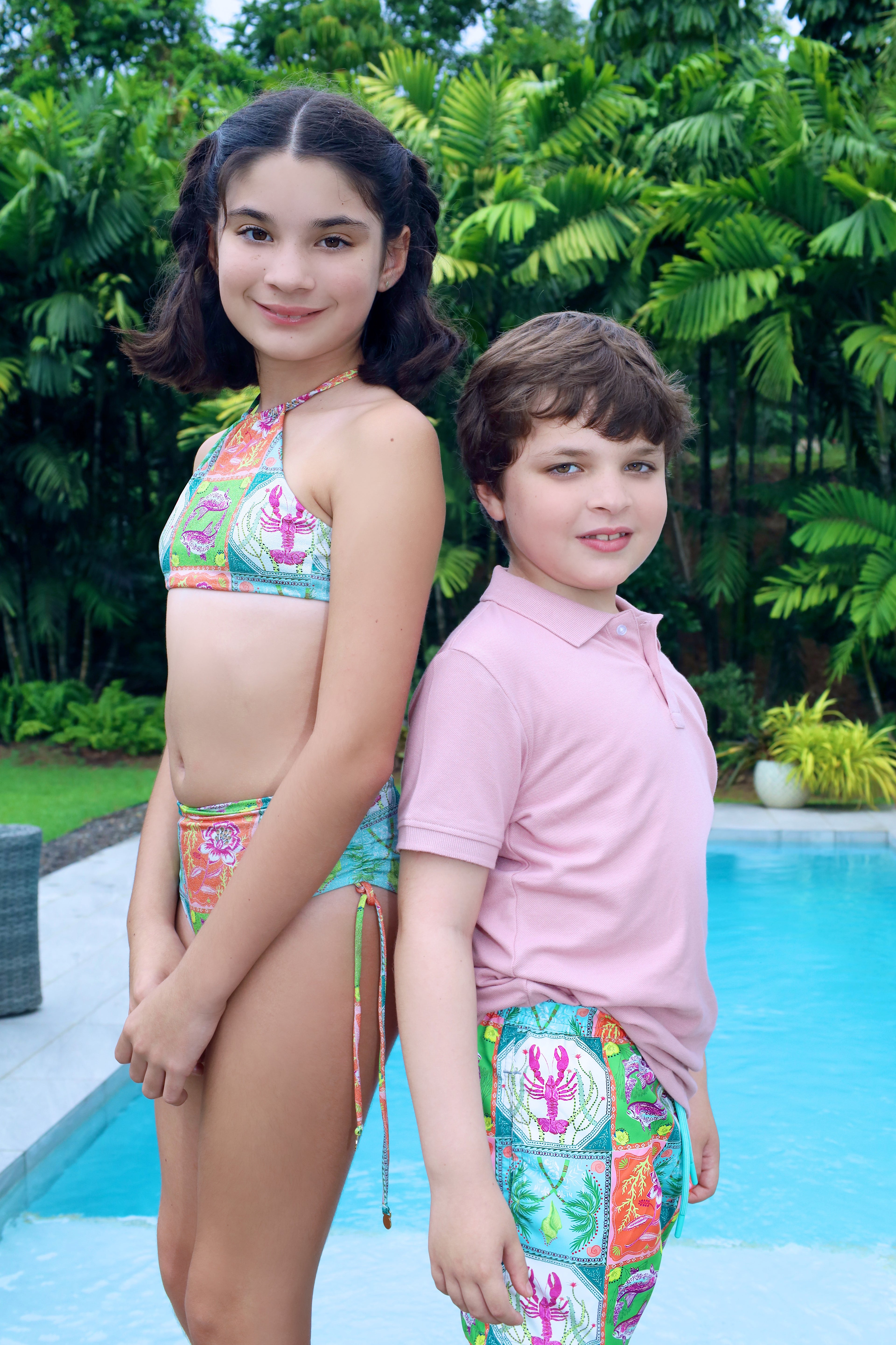 Basic short-sleeve polo shirt boy Aura