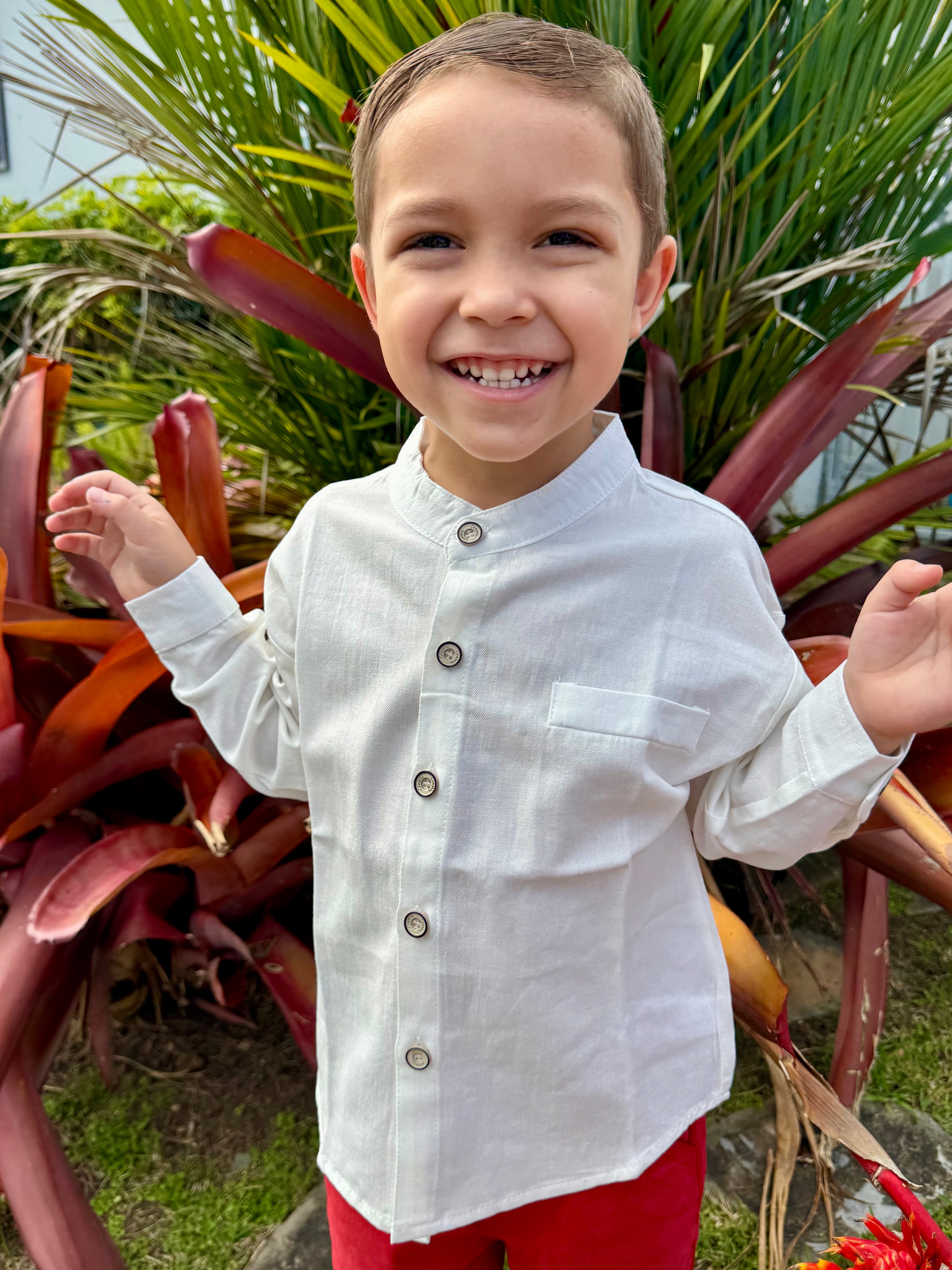 Boys' Long-Sleeve Button-Up Shirt