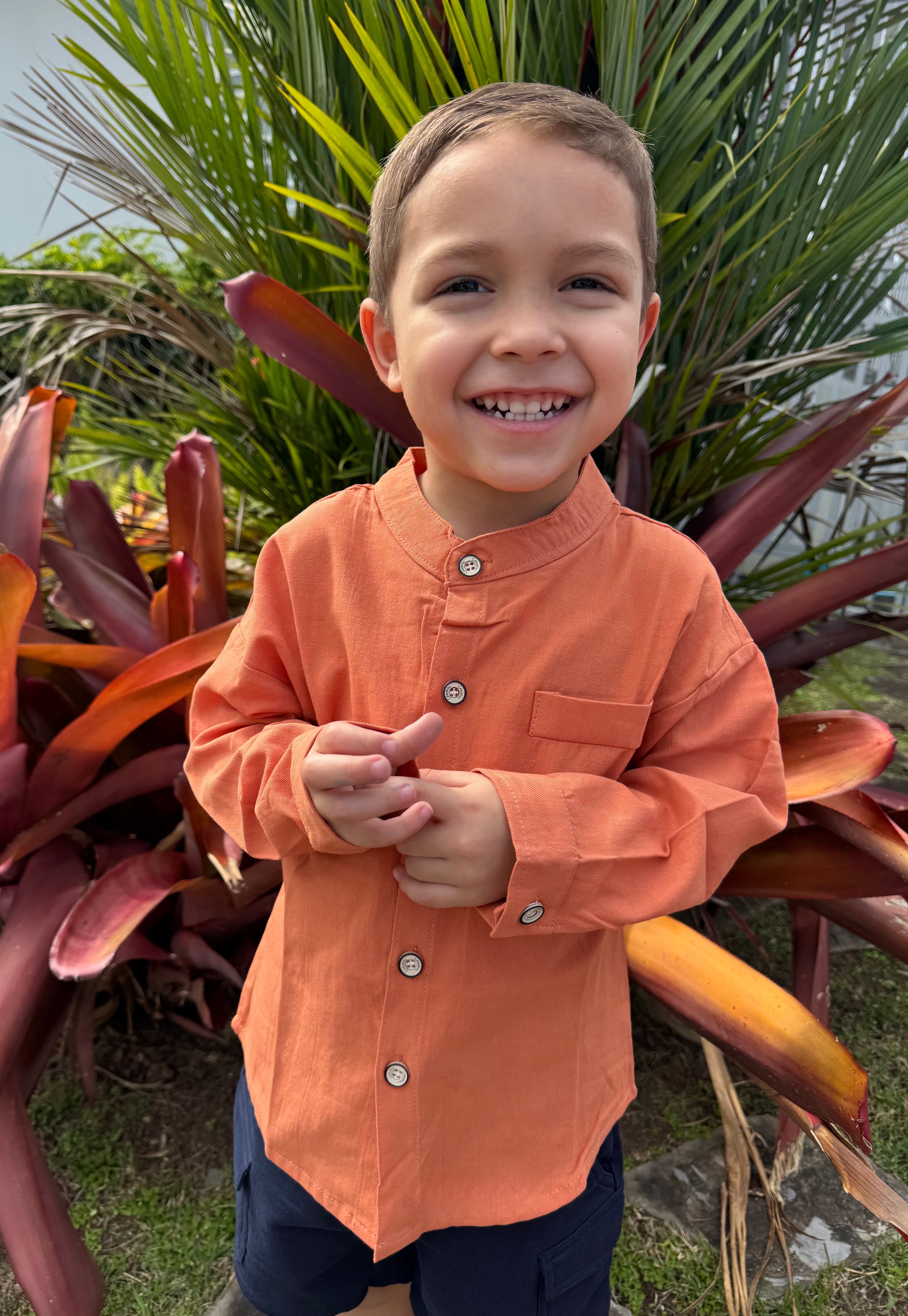 Boys' Long-Sleeve Button-Up Shirt